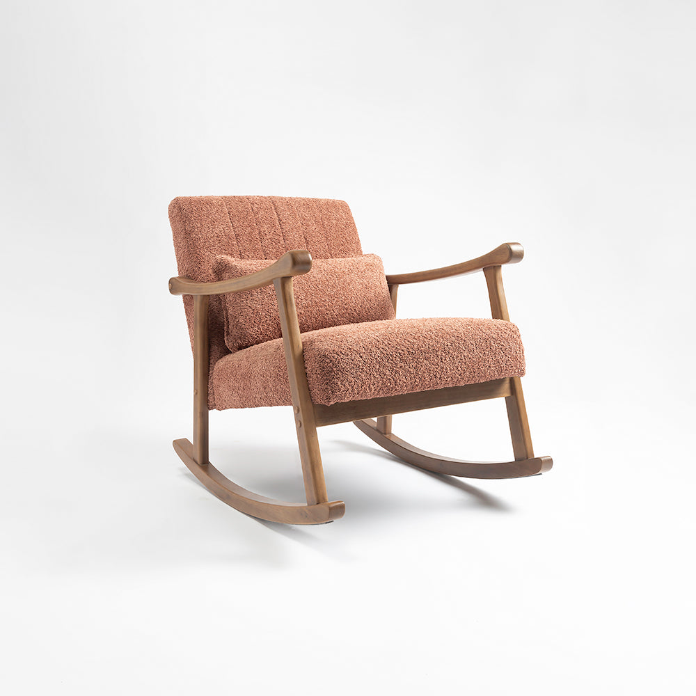 Margaret Rubberwood Rocking Chair- Cotton