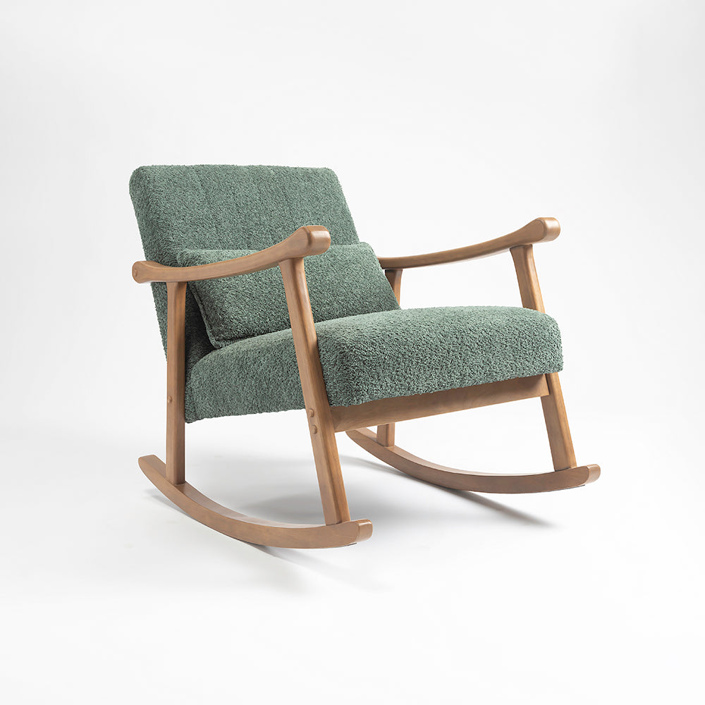 Margaret Rubberwood Rocking Chair- Cotton