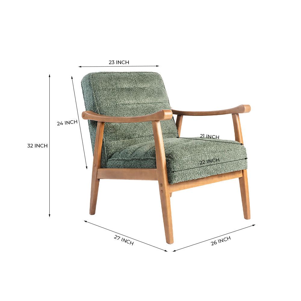 Tulsa Petal Rubberwood Armchair- Cotton