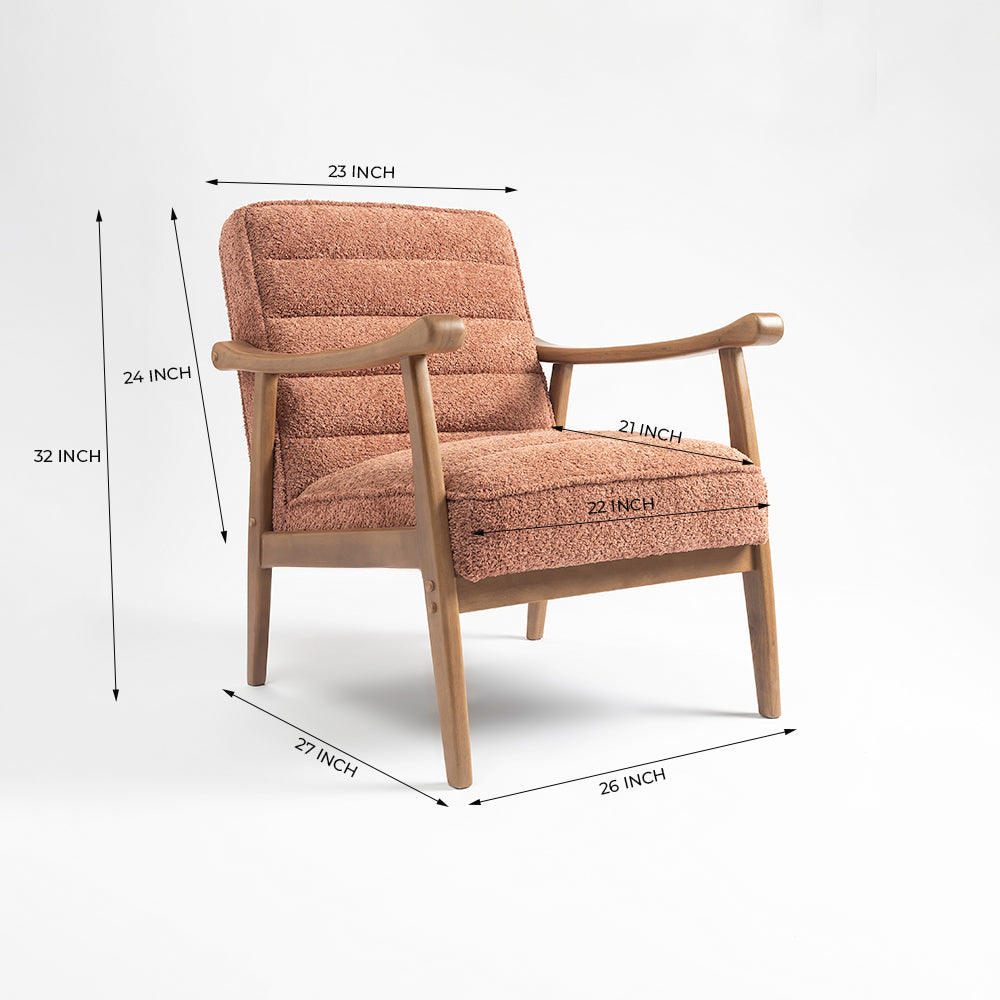 Tulsa Petal Rubberwood Armchair- Cotton