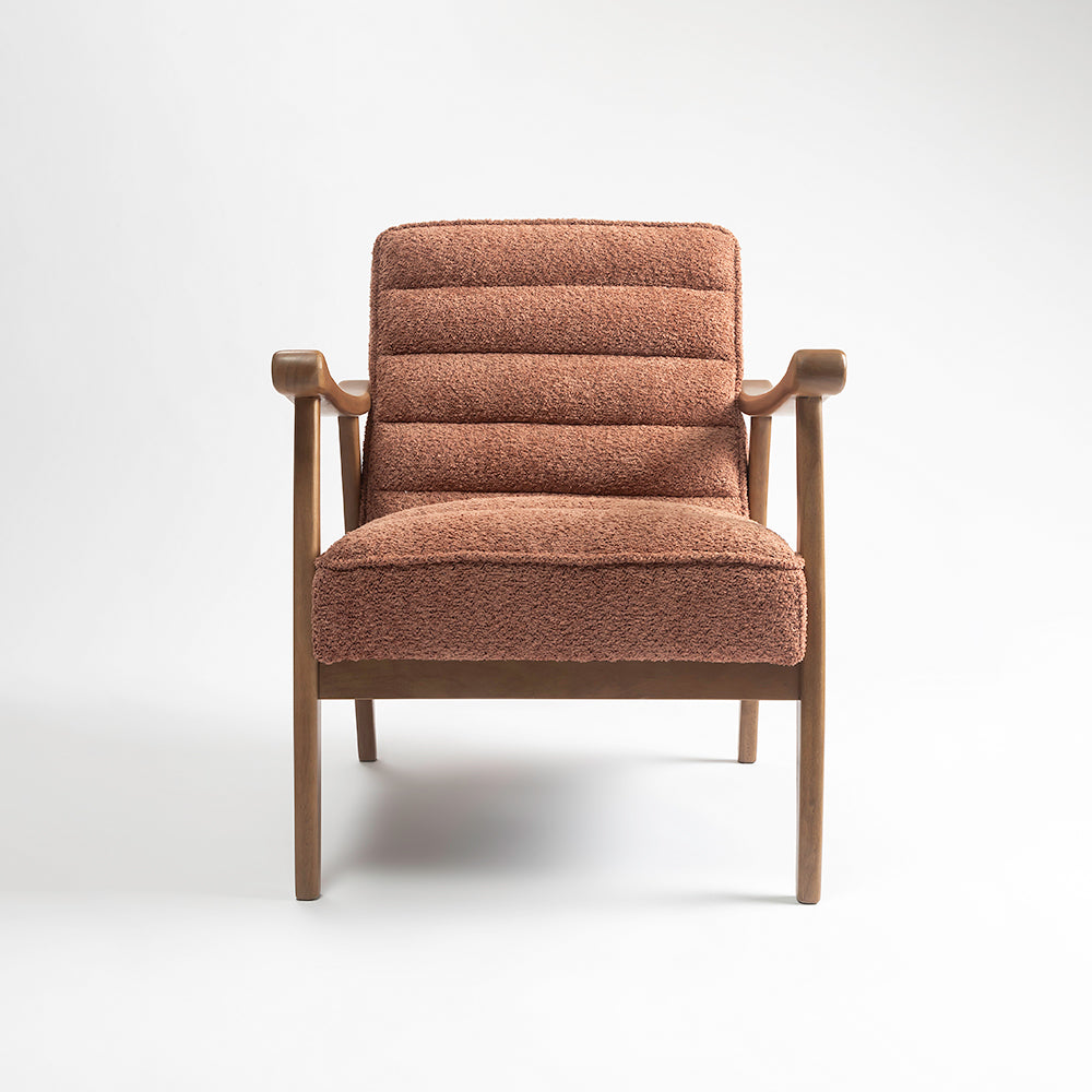 Tulsa Petal Rubberwood Armchair- Cotton