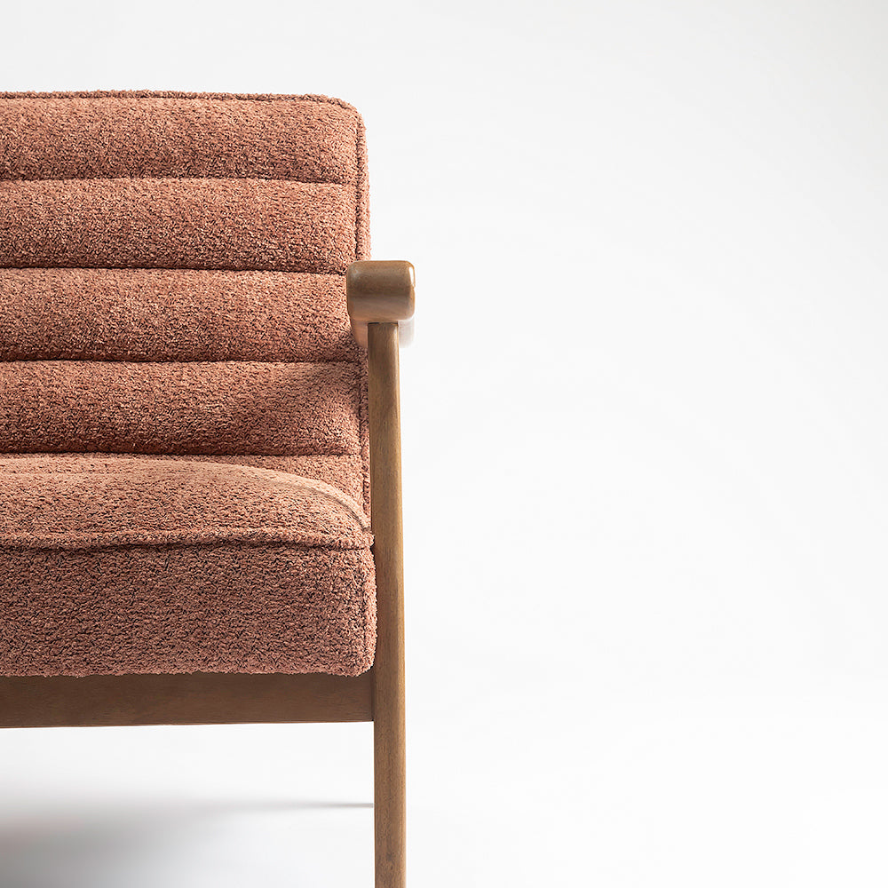 Tulsa Petal Rubberwood Armchair- Cotton