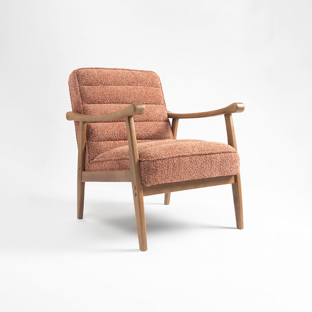 Tulsa Petal Rubberwood Armchair- Cotton