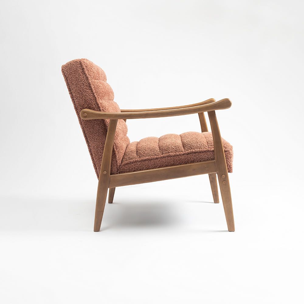 Tulsa Petal Rubberwood Armchair- Cotton