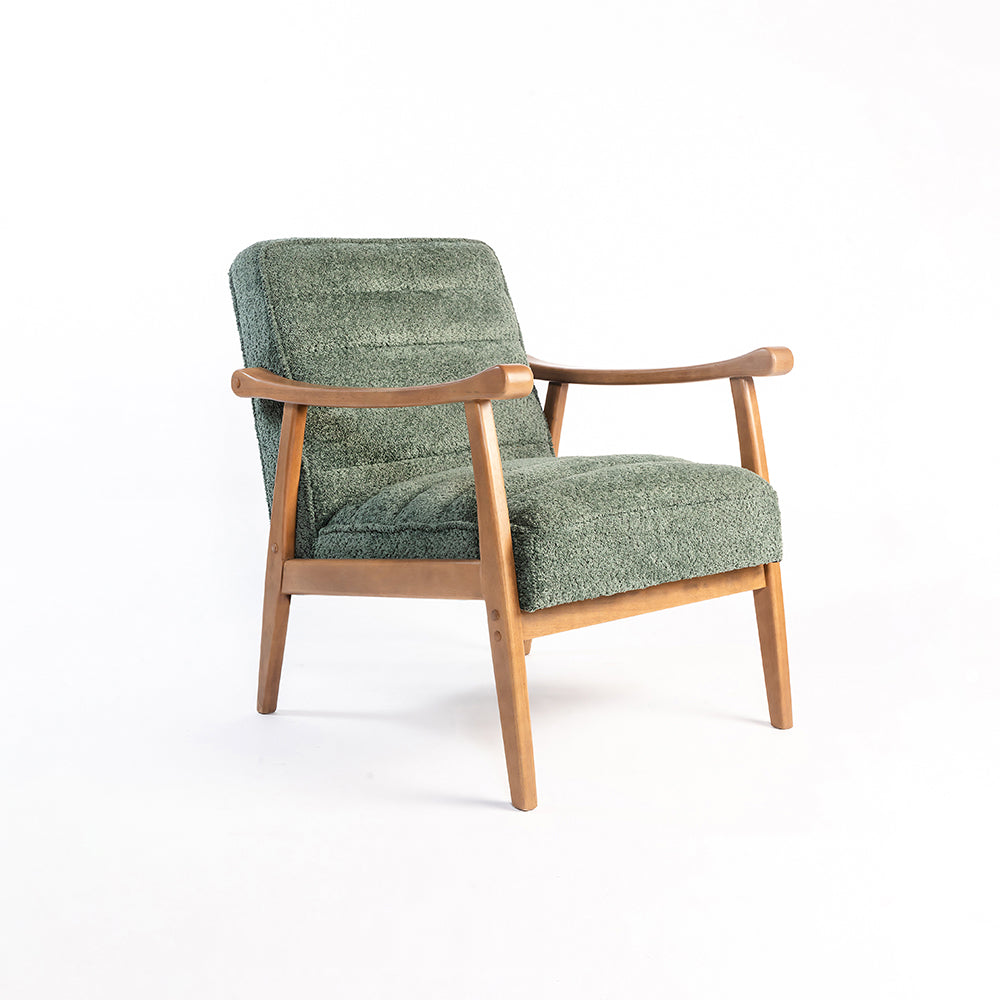 Tulsa Petal Rubberwood Armchair- Cotton