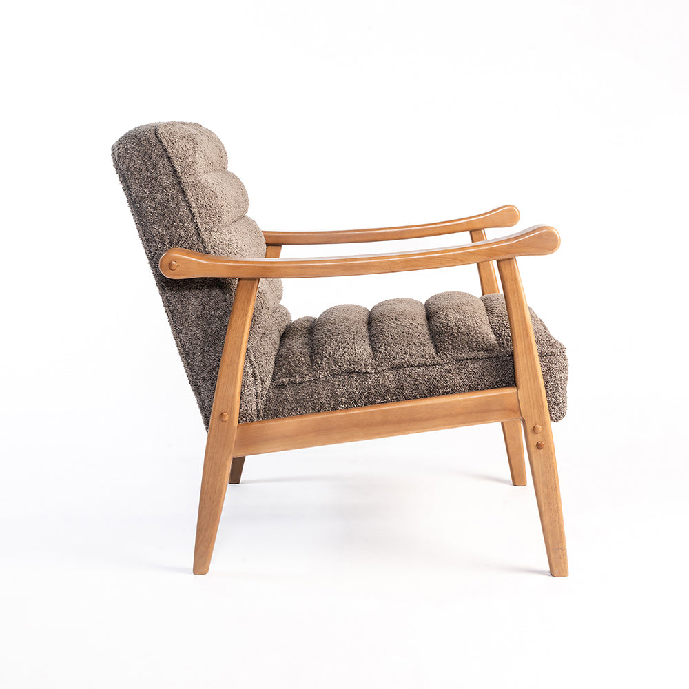 Tulsa Petal Rubberwood Armchair- Cotton