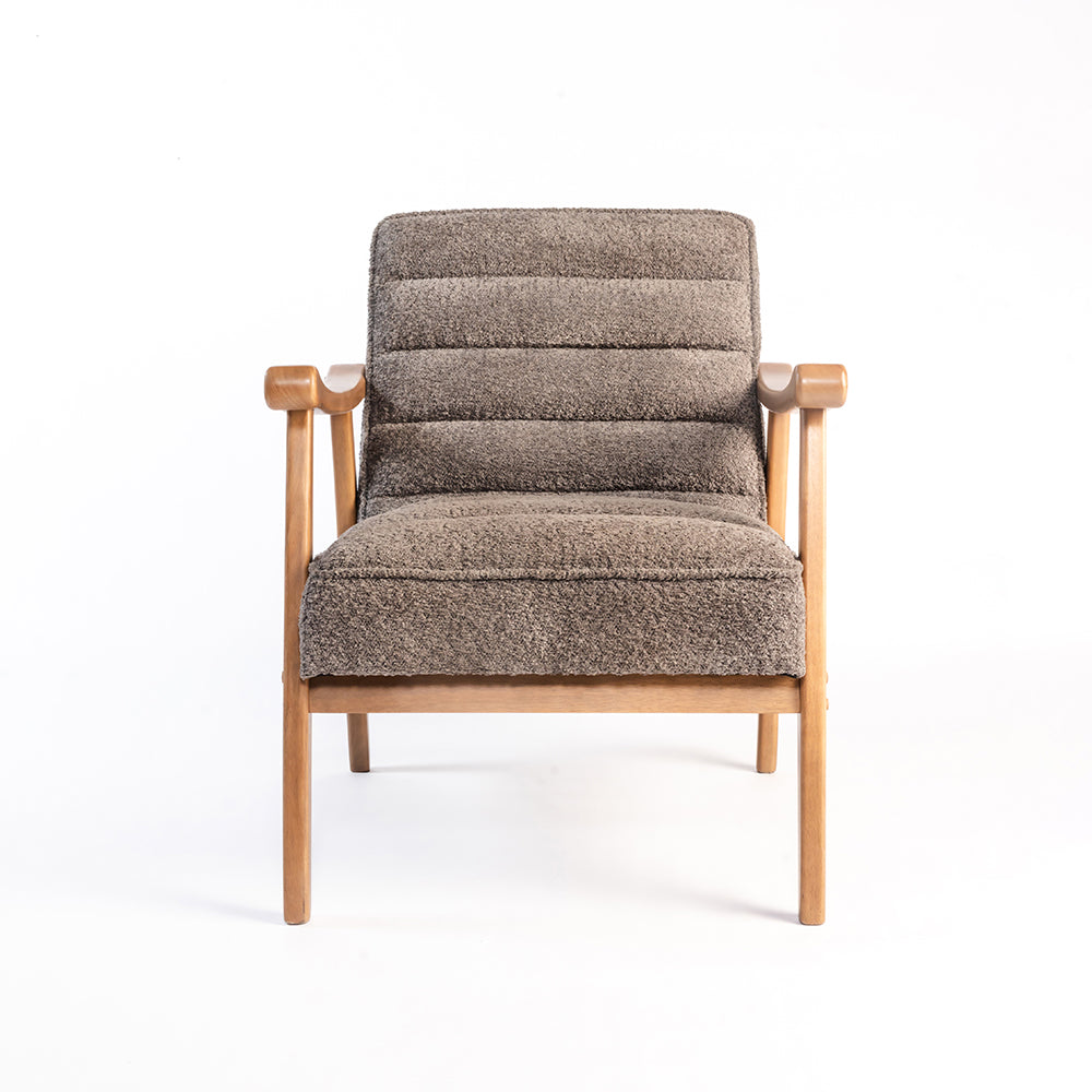 Tulsa Petal Rubberwood Armchair- Cotton