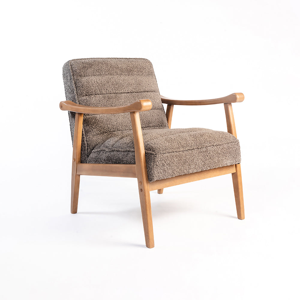 Tulsa Petal Rubberwood Armchair- Cotton