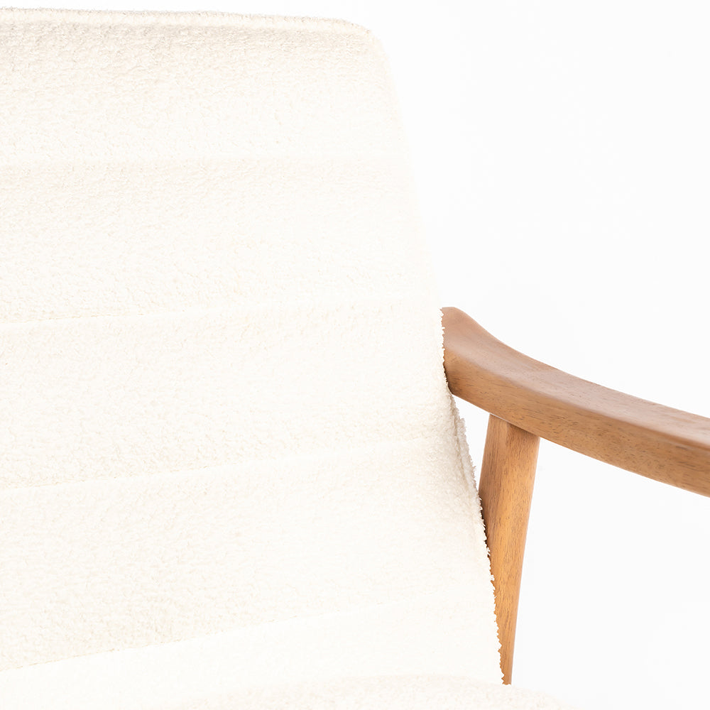 Tulsa Petal Rubberwood Armchair- Cotton