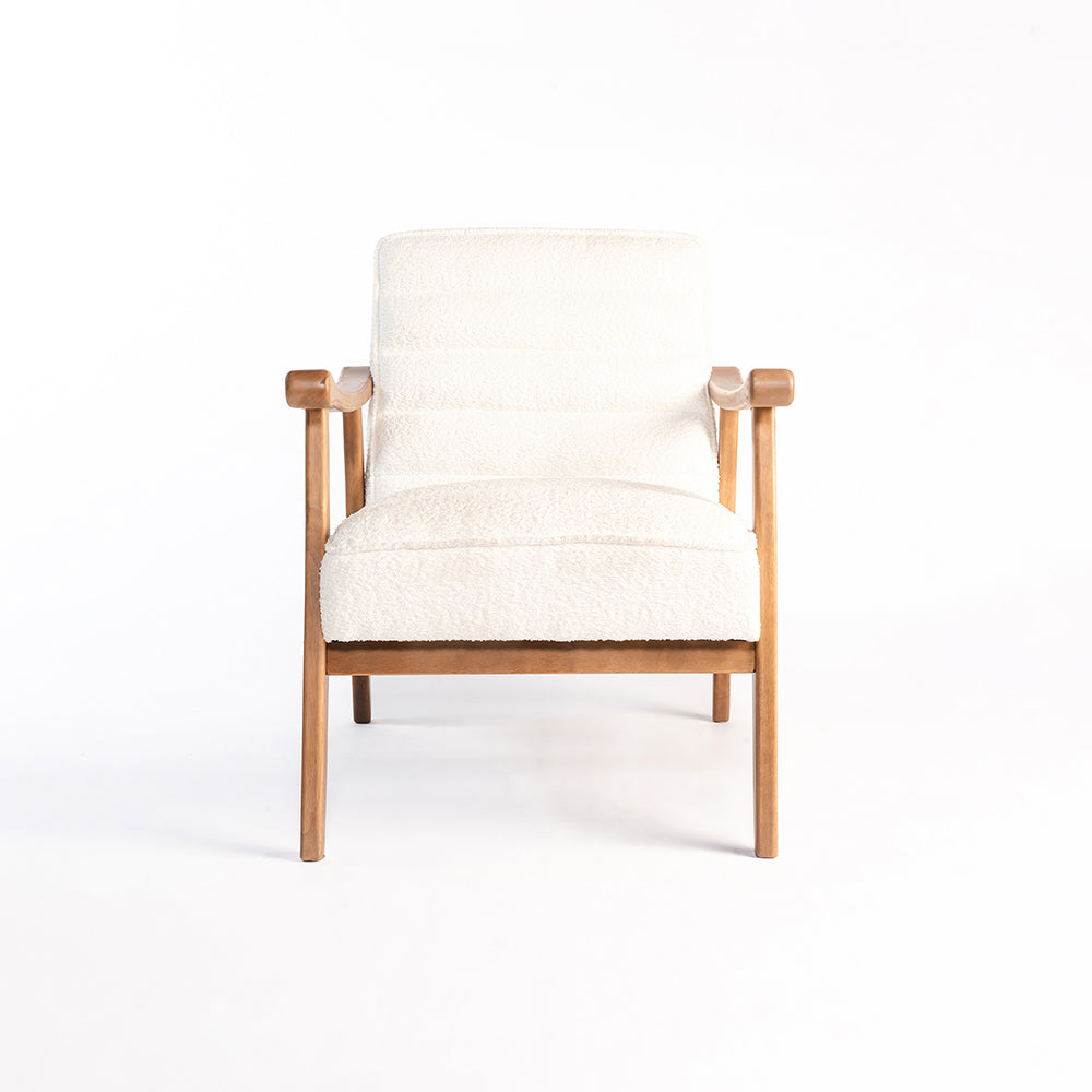Tulsa Petal Rubberwood Armchair- Cotton