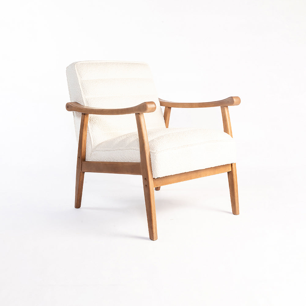 Tulsa Petal Rubberwood Armchair- Cotton