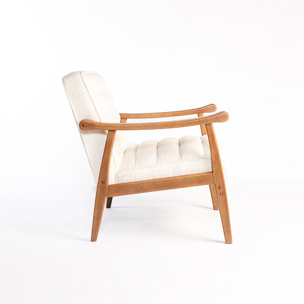 Tulsa Petal Rubberwood Armchair- Cotton