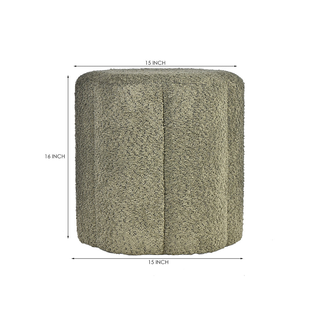 Crown Luxury Wooden Pouf - Cotton