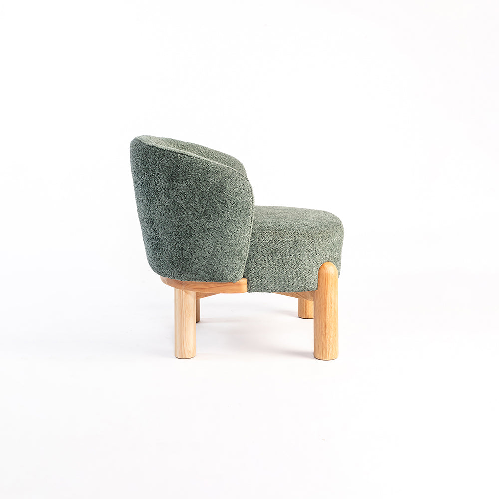 Velour Crest Chenille Wooden Armchair