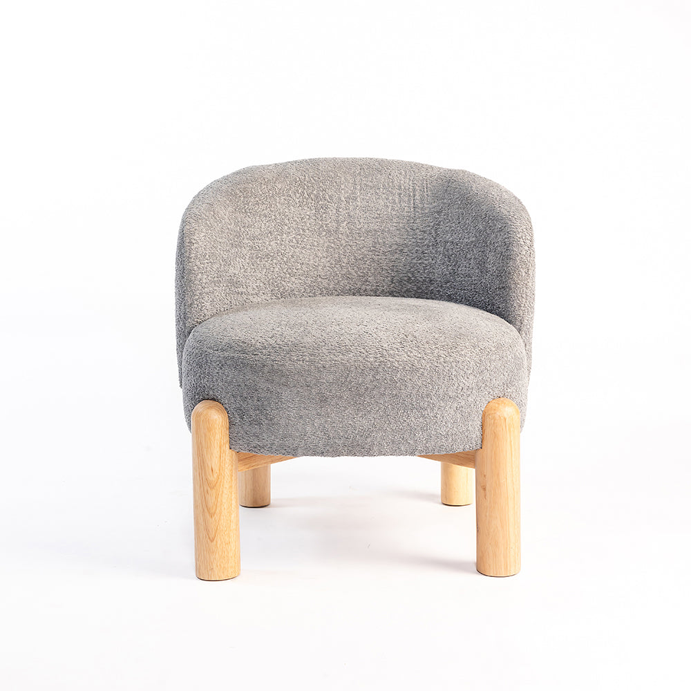 Velour Crest Chenille Wooden Armchair