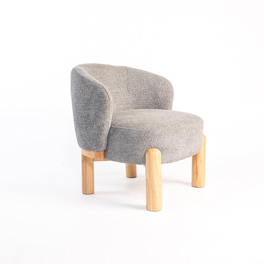 Velour Crest Chenille Wooden Armchair