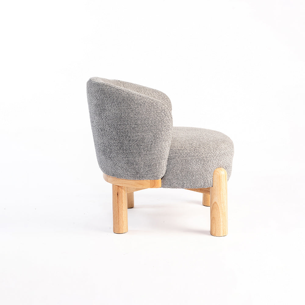 Velour Crest Chenille Wooden Armchair