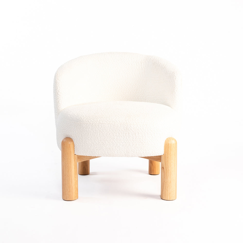 Velour Crest Chenille Wooden Armchair