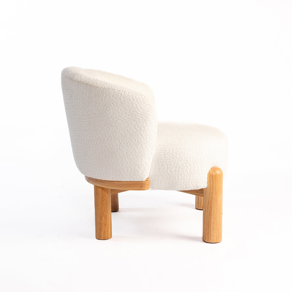 Velour Crest Chenille Wooden Armchair