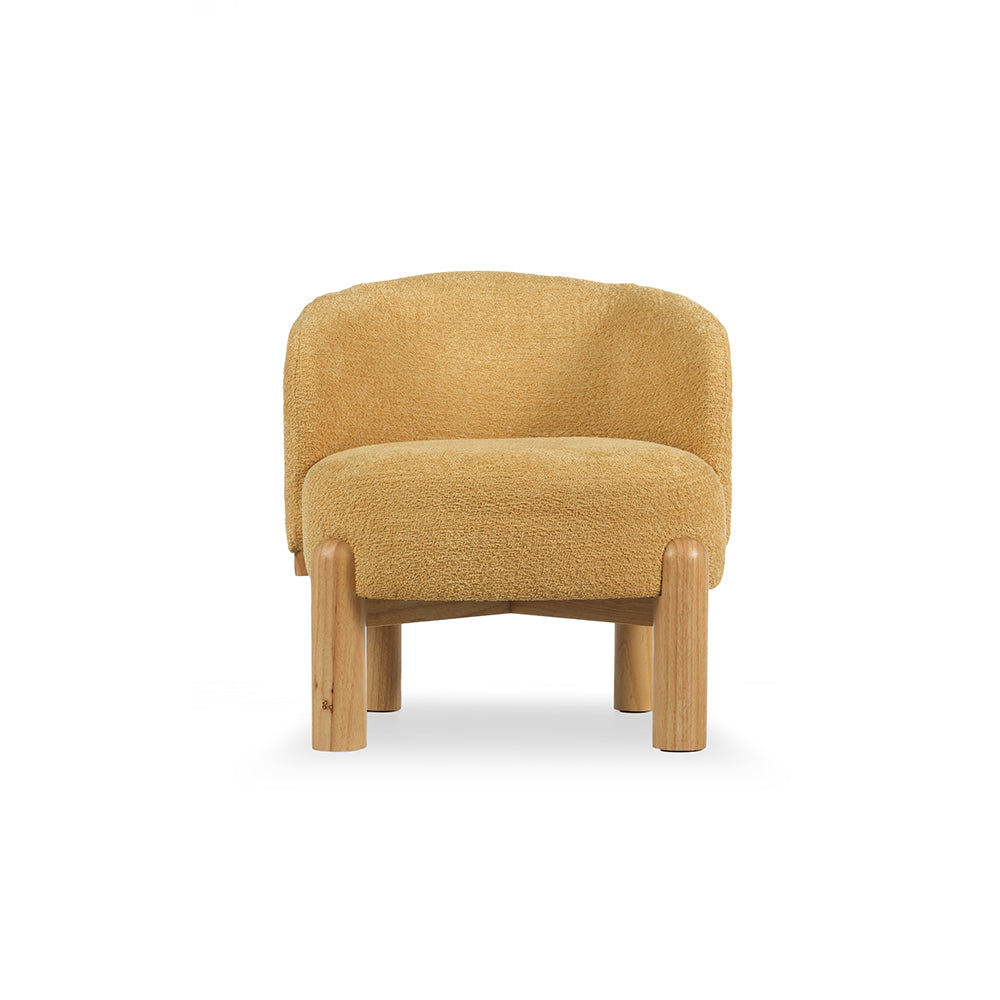 Velour Crest Chenille Wooden Armchair