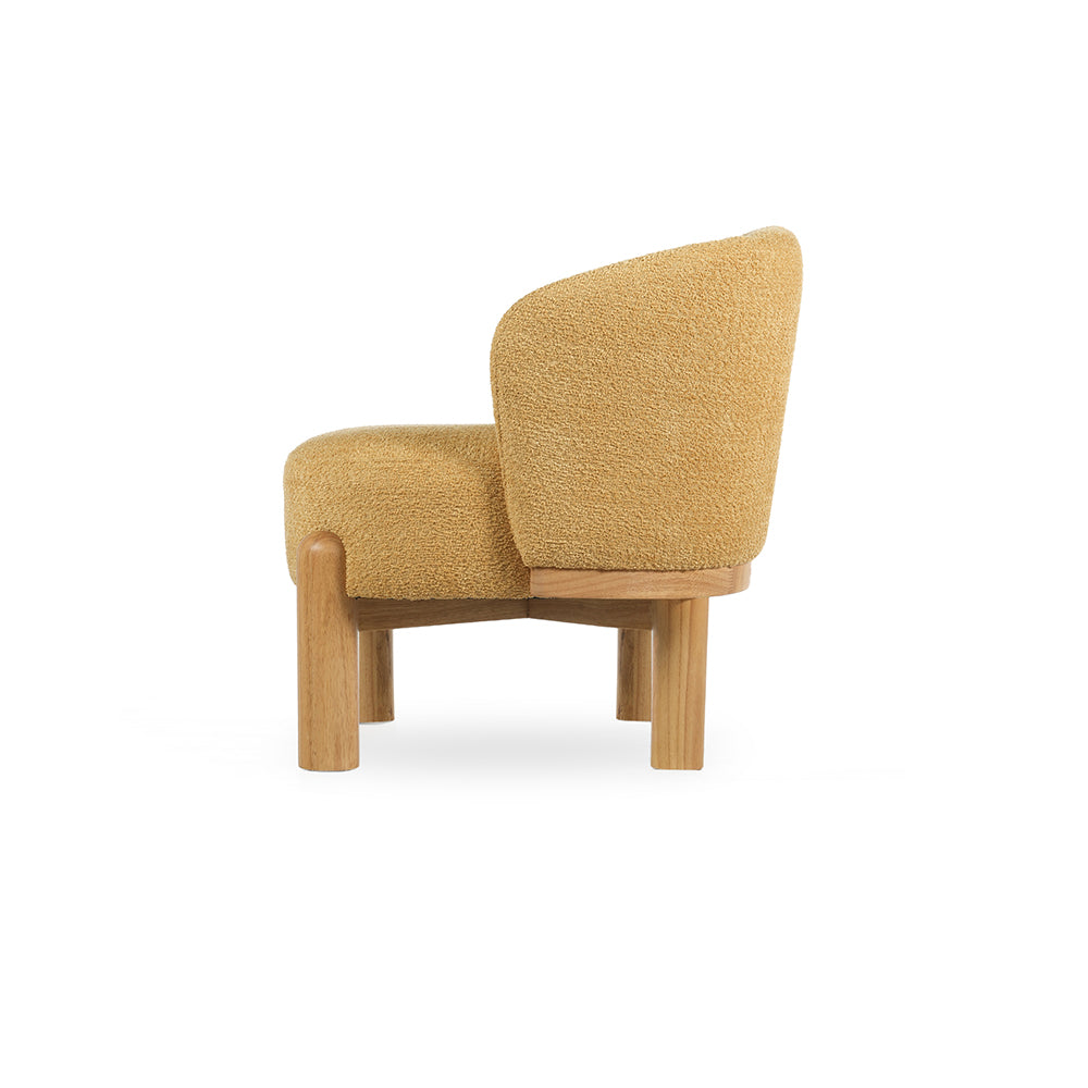 Velour Crest Chenille Wooden Armchair