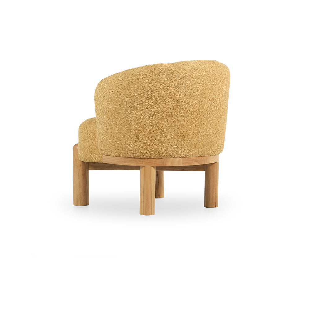 Velour Crest Chenille Wooden Armchair