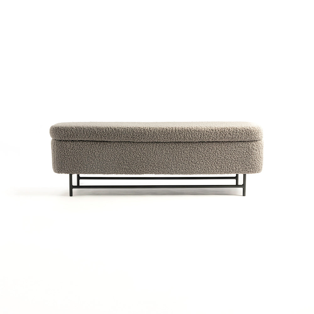 Sequoia Polyester Storage Bench with Steel Legs