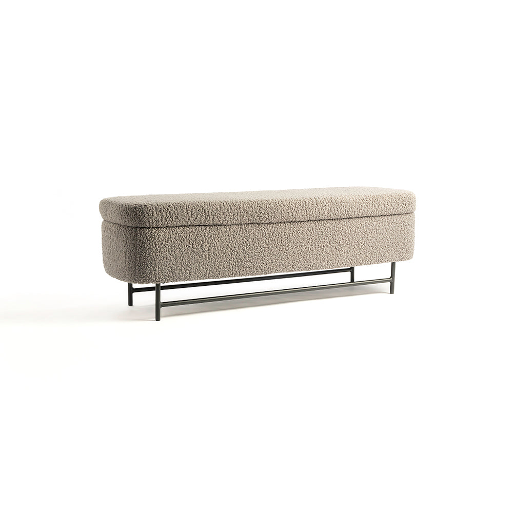 Sequoia Polyester Storage Bench with Steel Legs