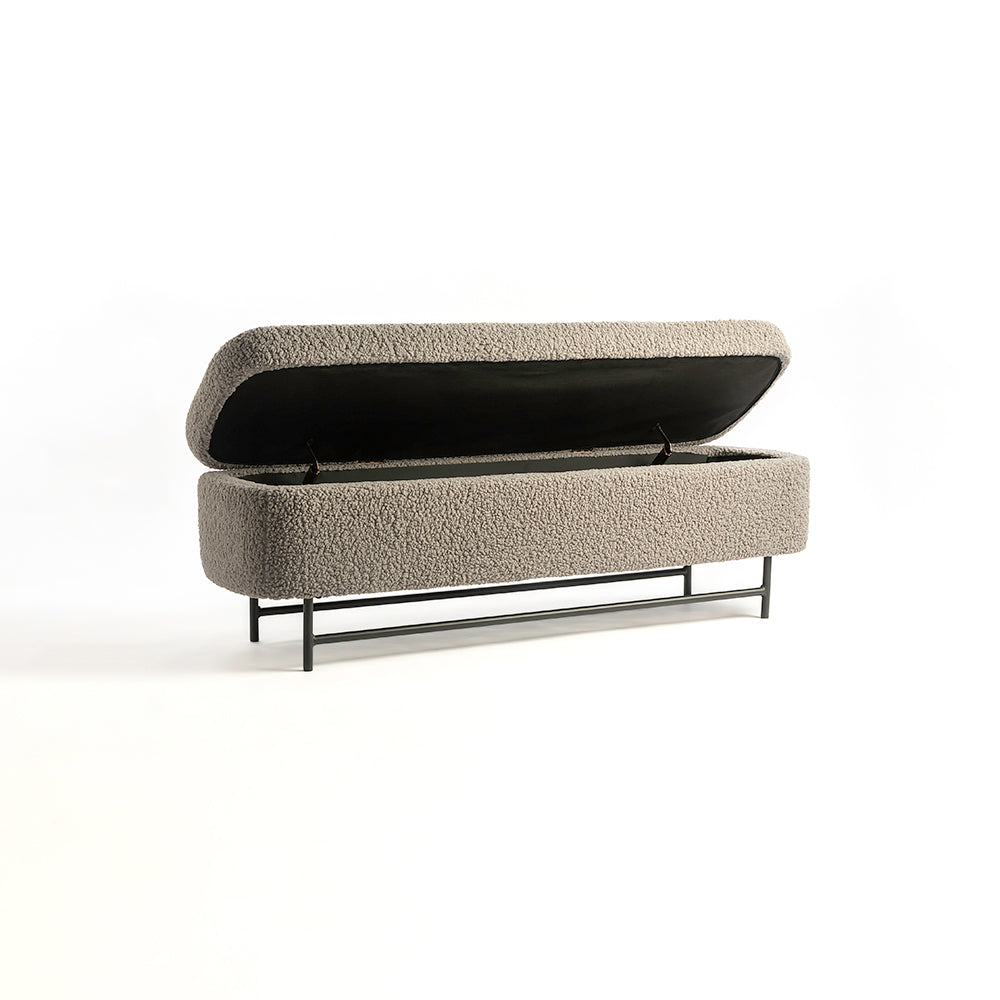 Sequoia Polyester Storage Bench with Steel Legs