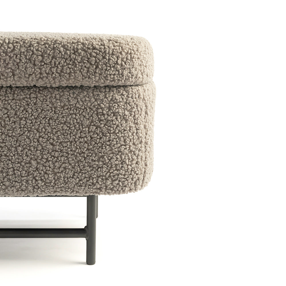 Sequoia Polyester Storage Bench with Steel Legs