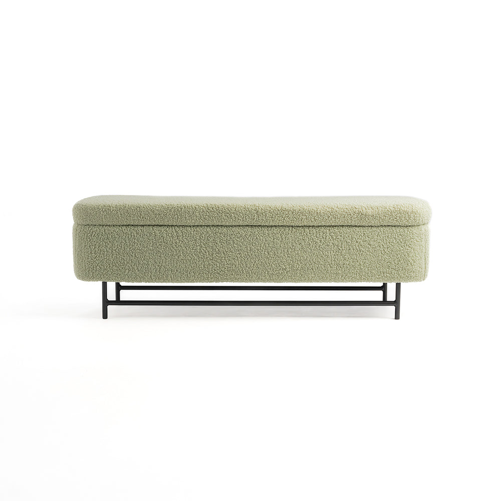 Sequoia Polyester Storage Bench with Steel Legs