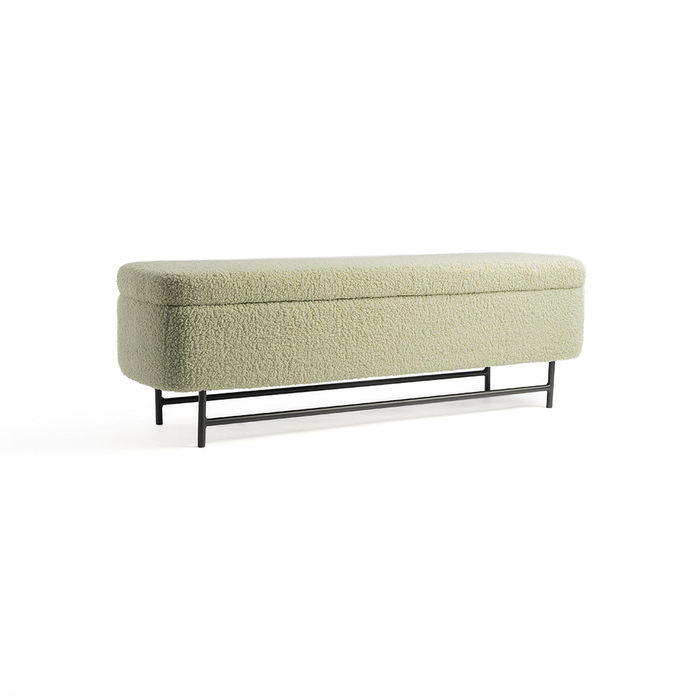 Sequoia Polyester Storage Bench with Steel Legs