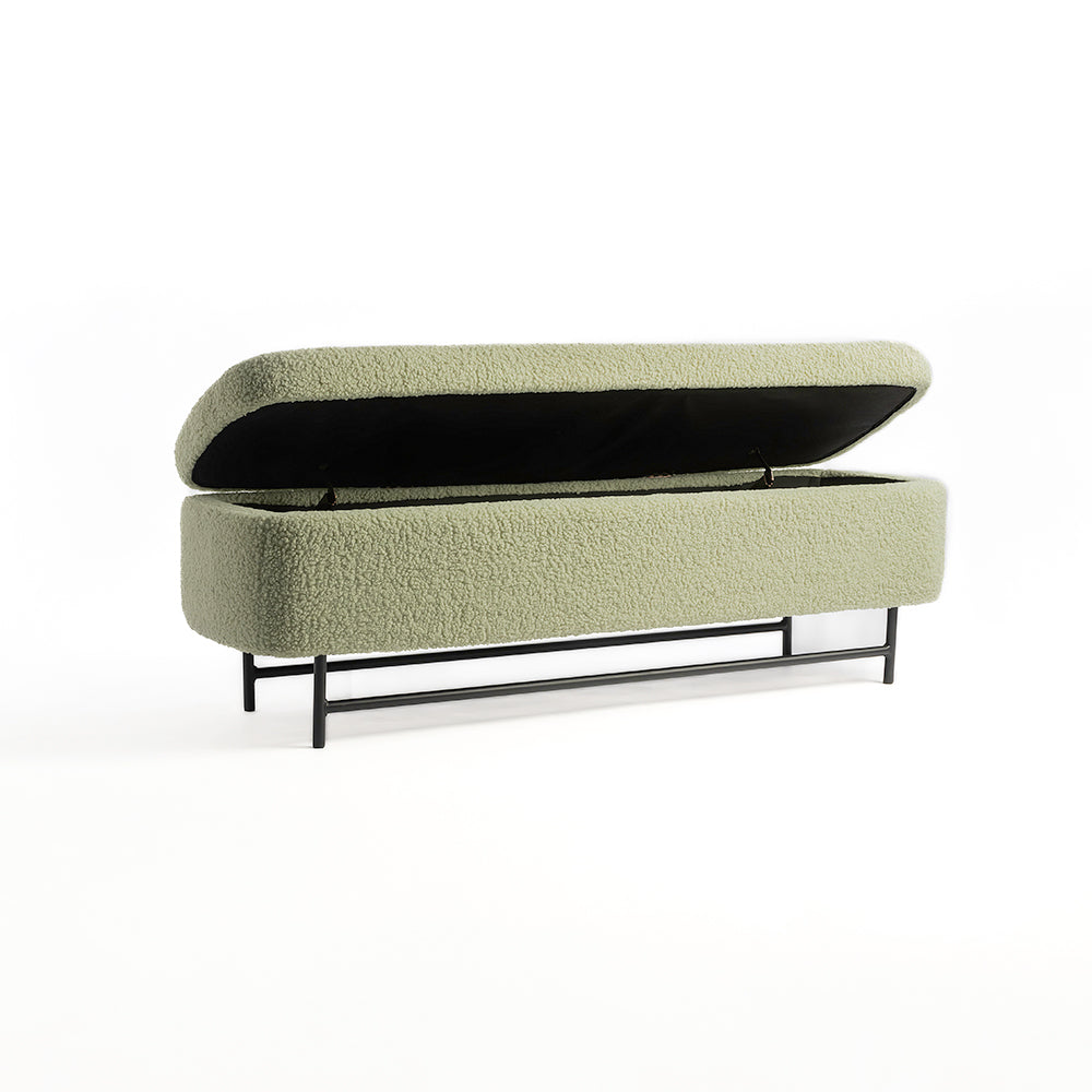 Sequoia Polyester Storage Bench with Steel Legs