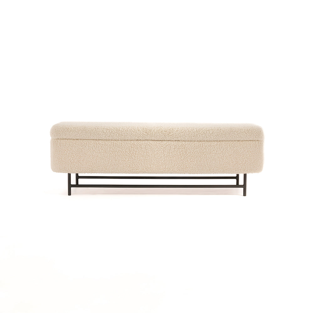 Sequoia Polyester Storage Bench with Steel Legs