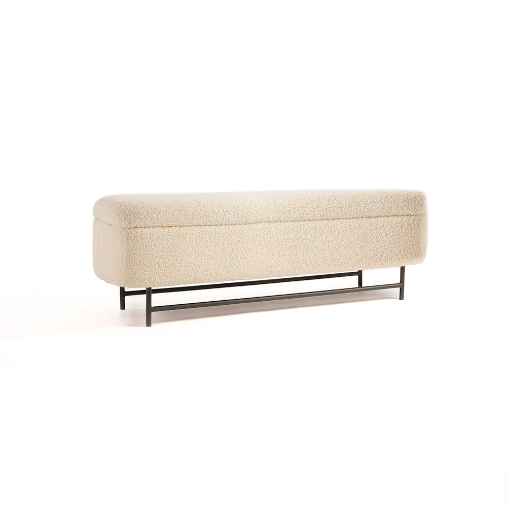 Sequoia Polyester Storage Bench with Steel Legs