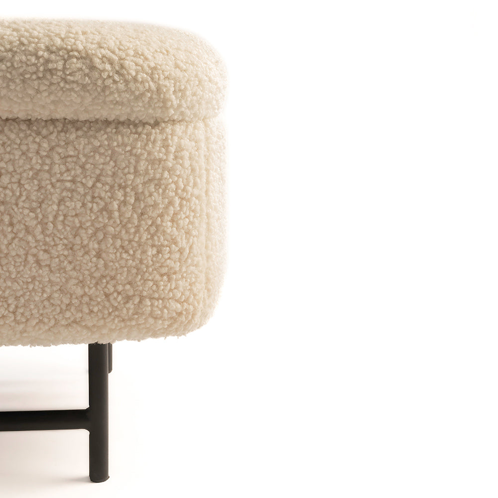 Sequoia Polyester Storage Bench with Steel Legs