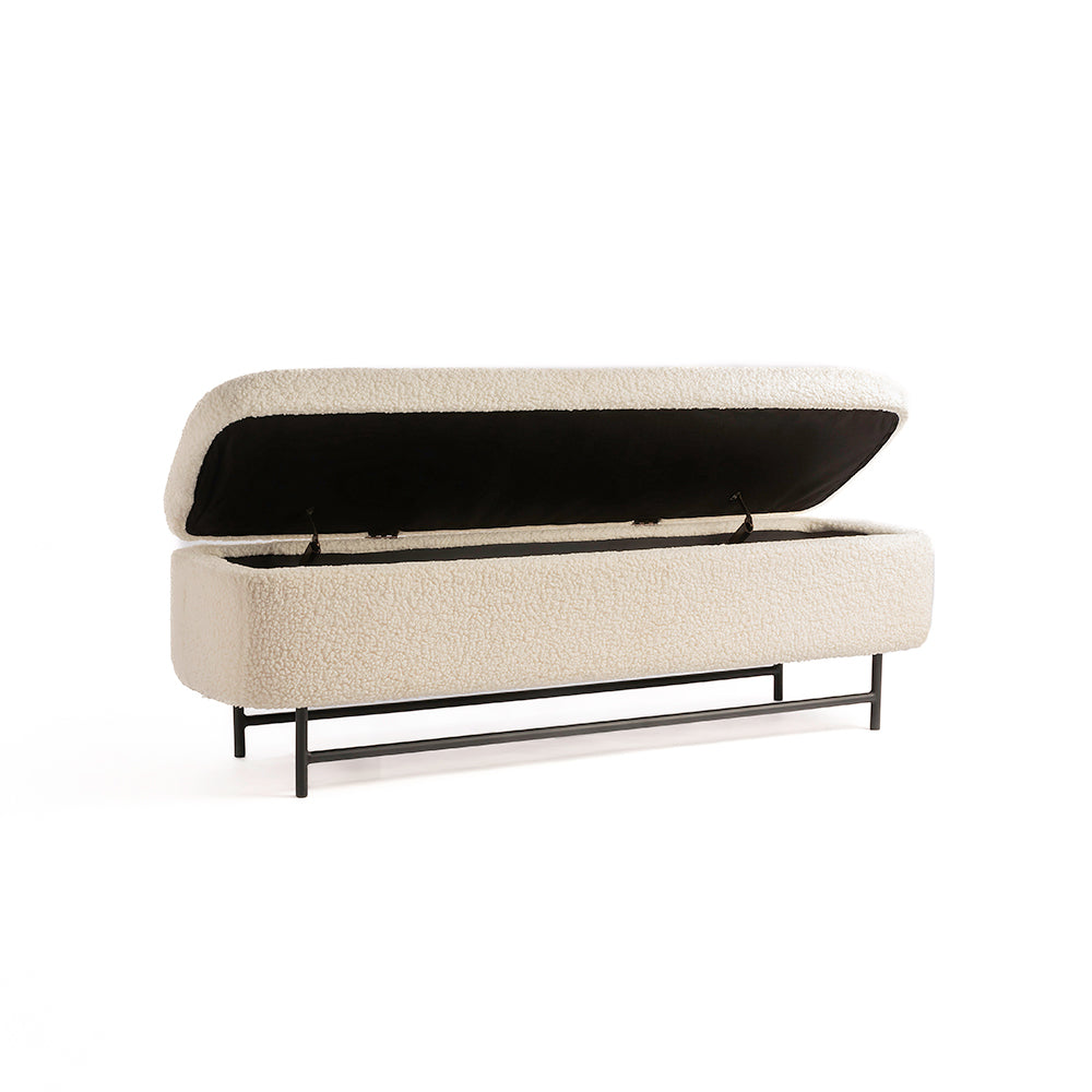 Sequoia Polyester Storage Bench with Steel Legs