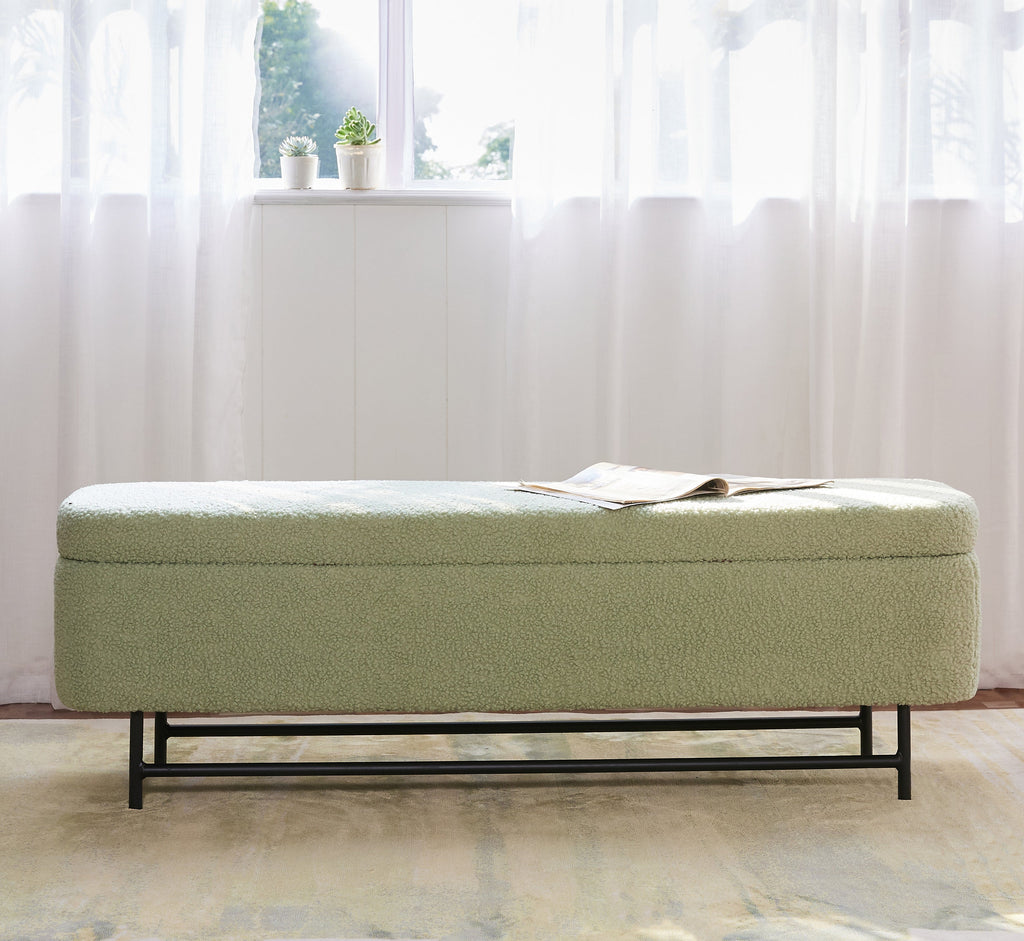 Sequoia Polyester Storage Bench with Steel Legs