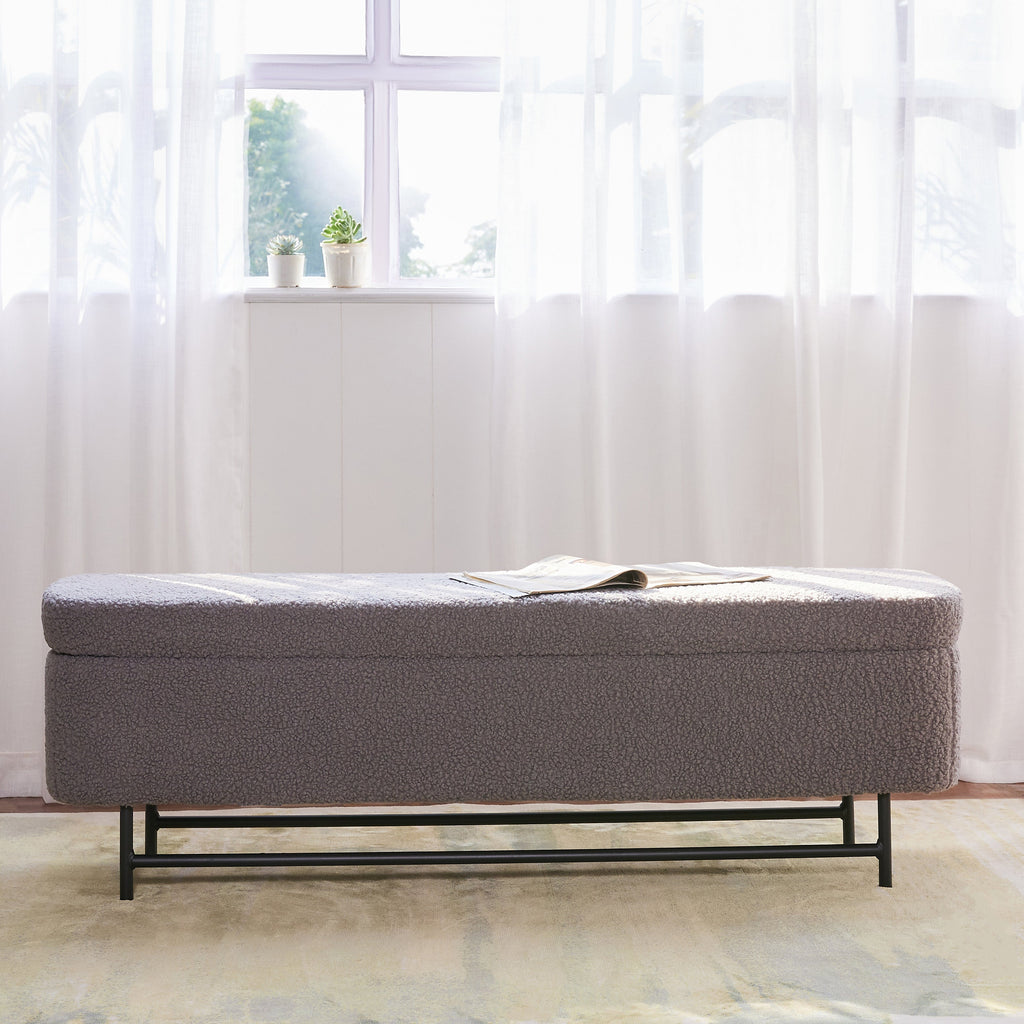 Sequoia Polyester Storage Bench with Steel Legs