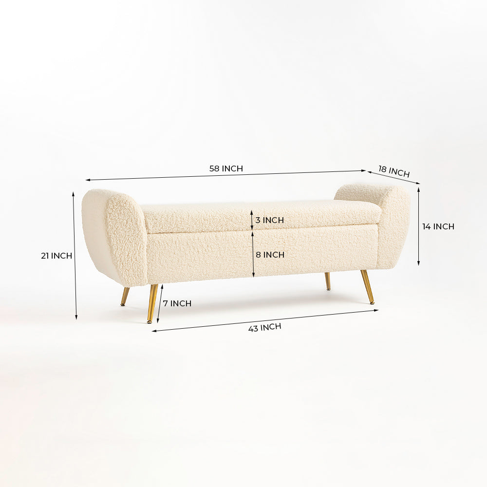 Barcarolle Cotton Fabric Bench