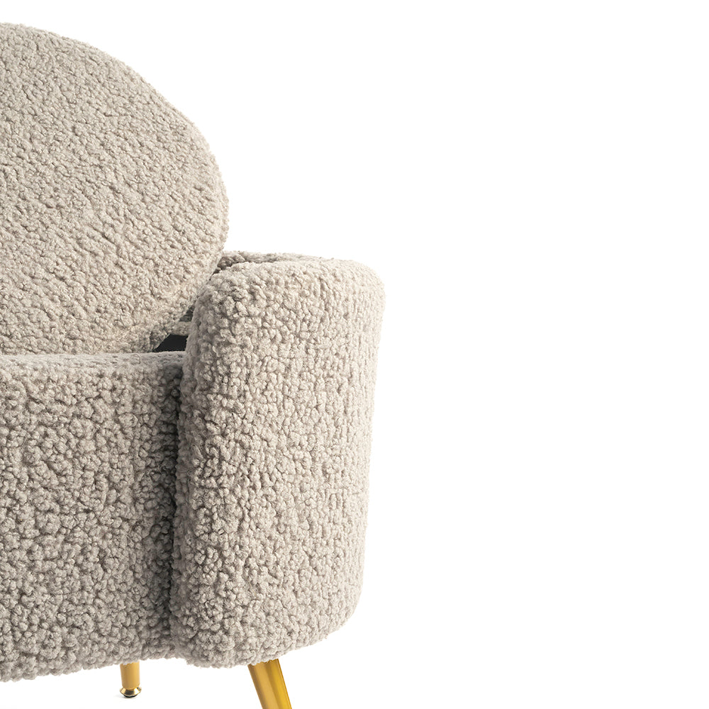 Alabaster Polyester Storage Bench With Steel Legs