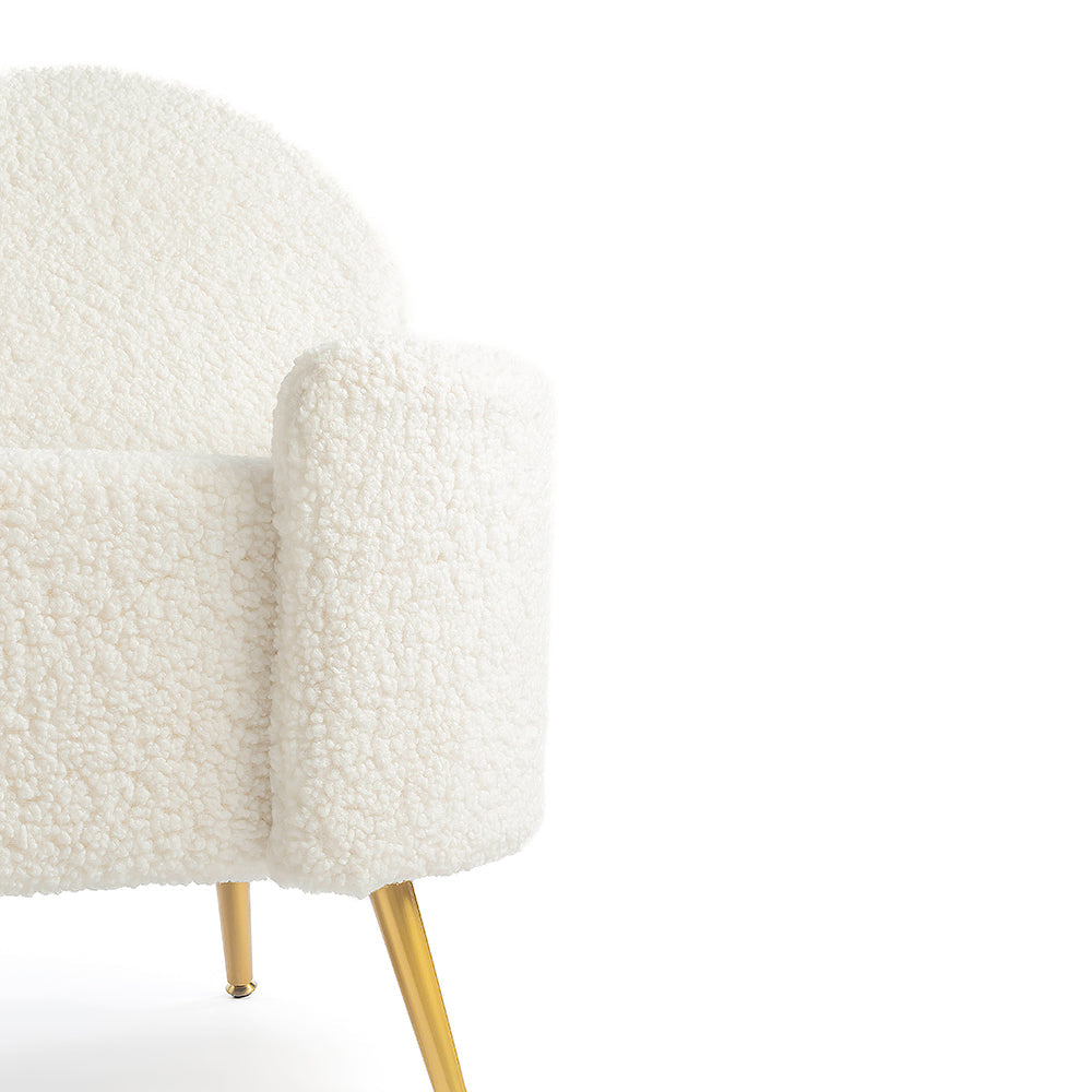 Alabaster Polyester Storage Bench With Steel Legs