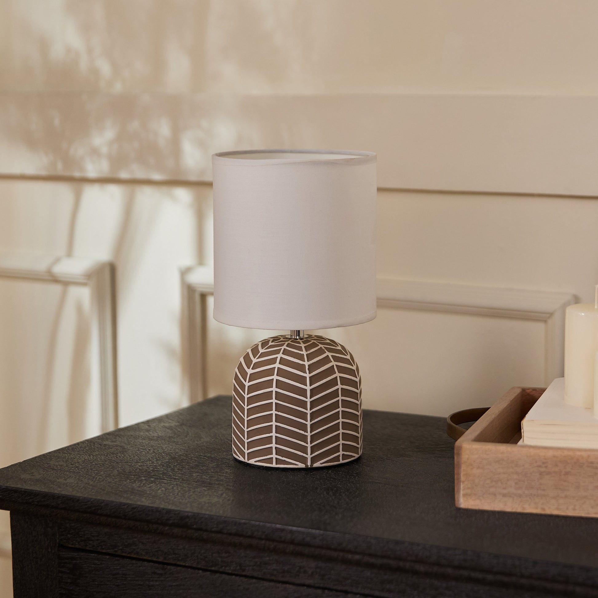 Orion Ceramic Fabric Shade Table Lamp