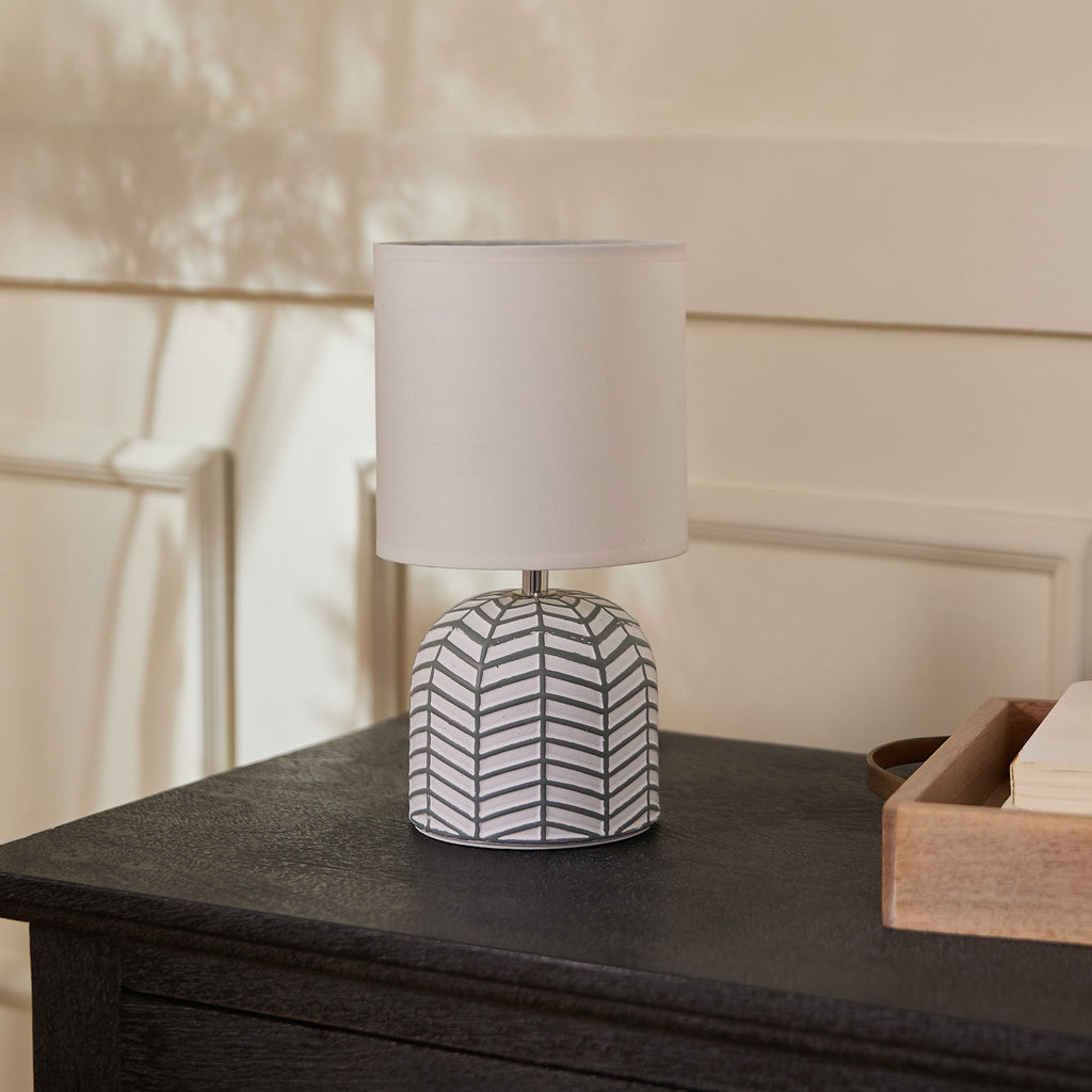 Orion Ceramic Fabric Shade Table Lamp