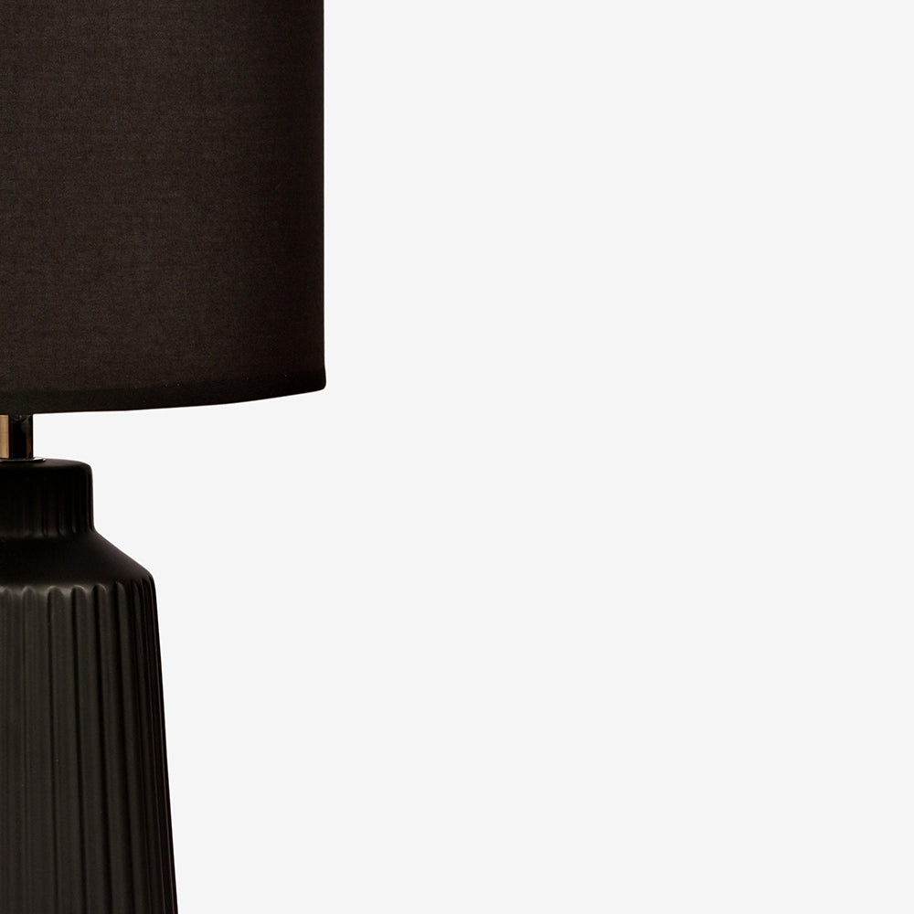 Obsedian Silk Ceramic Fabric Shade Table Lamp