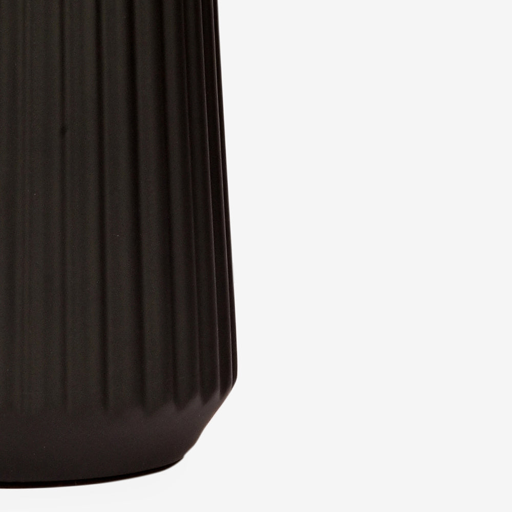 Obsedian Silk Ceramic Fabric Shade Table Lamp