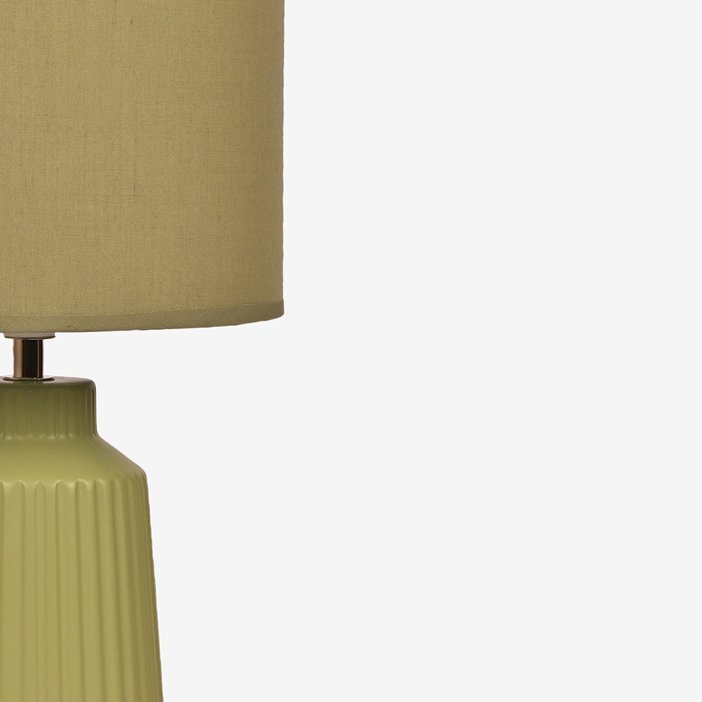 Obsedian Silk Ceramic Fabric Shade Table Lamp