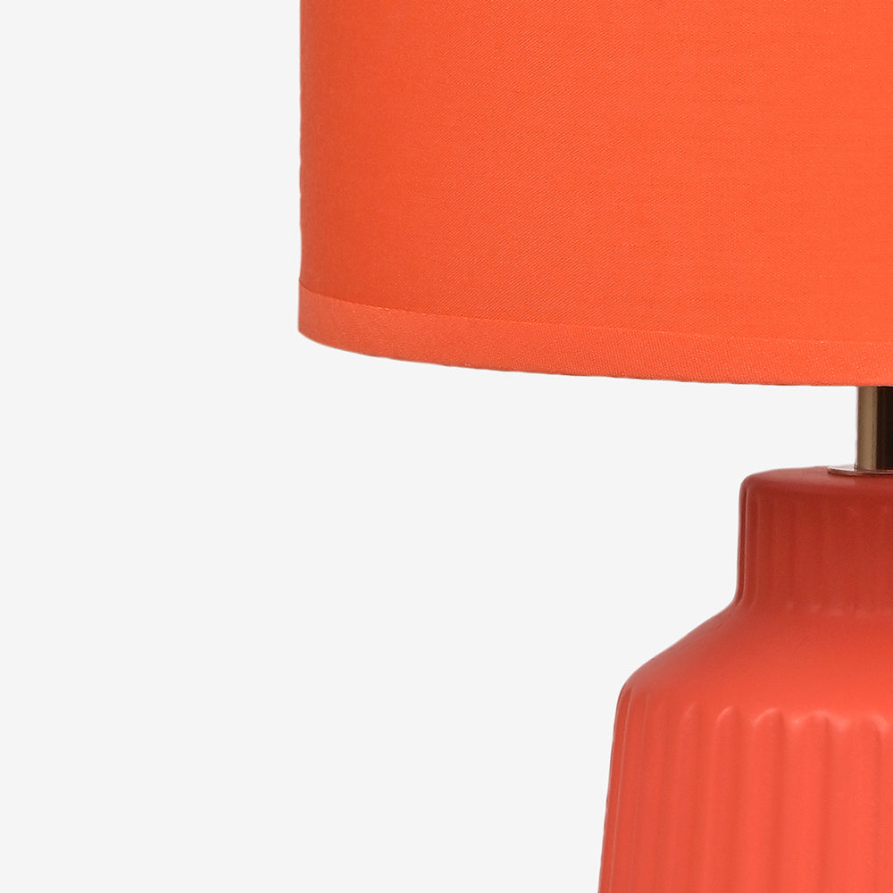 Obsedian Silk Ceramic Fabric Shade Table Lamp