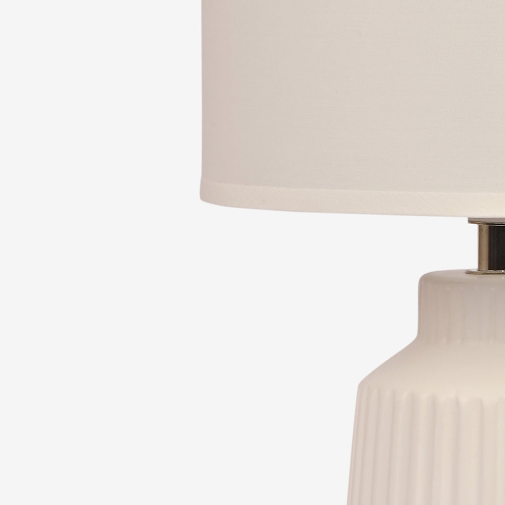 Obsedian Silk Ceramic Fabric Shade Table Lamp