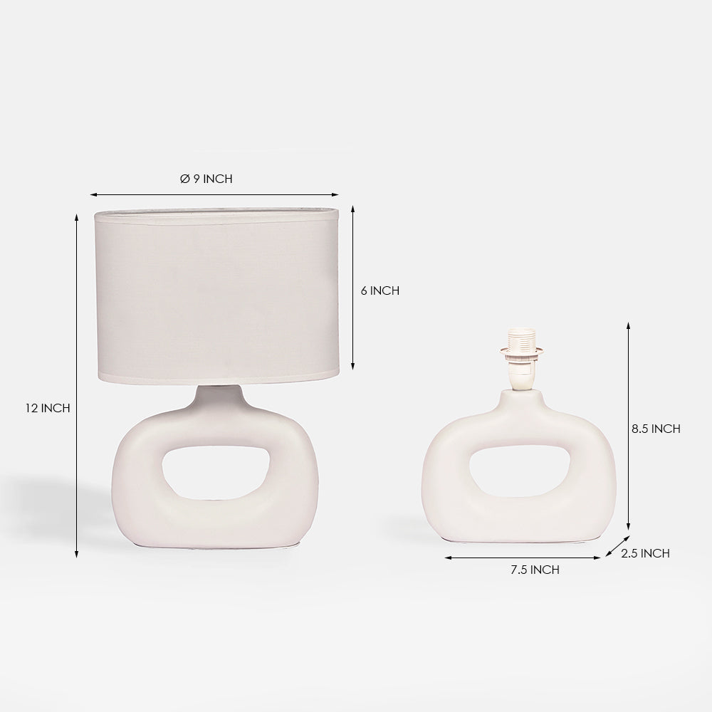 Astral Noir Fabric Shade Ceramic Table Lamp